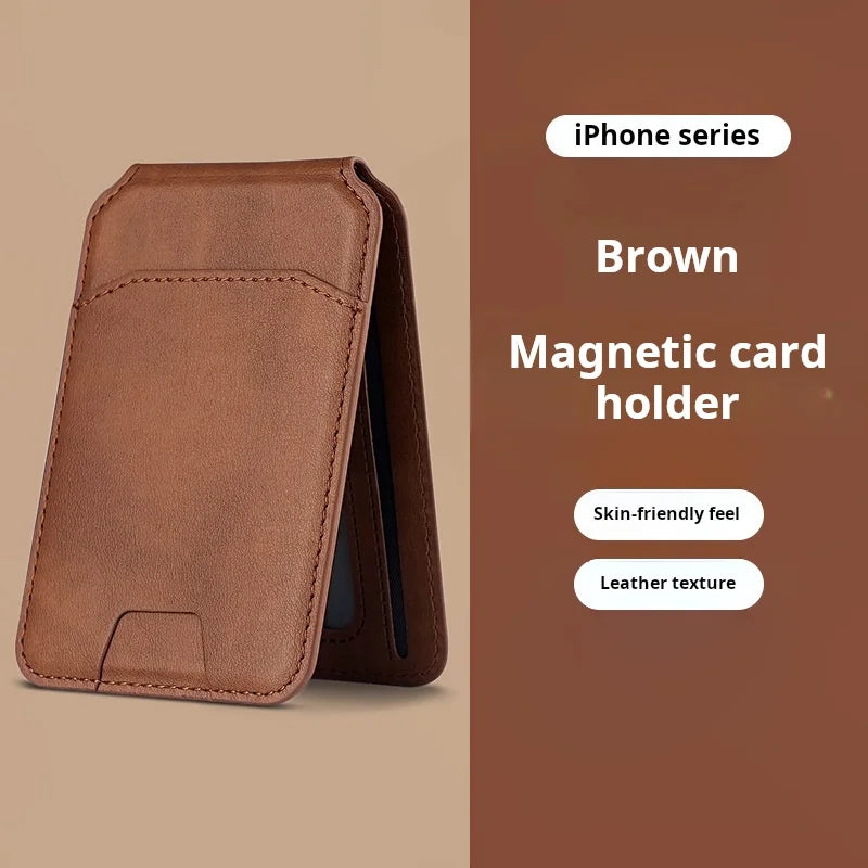 MagSafe PU Leather Wallet with Stand – Card Holder for iPhone 12–17 Pro Max