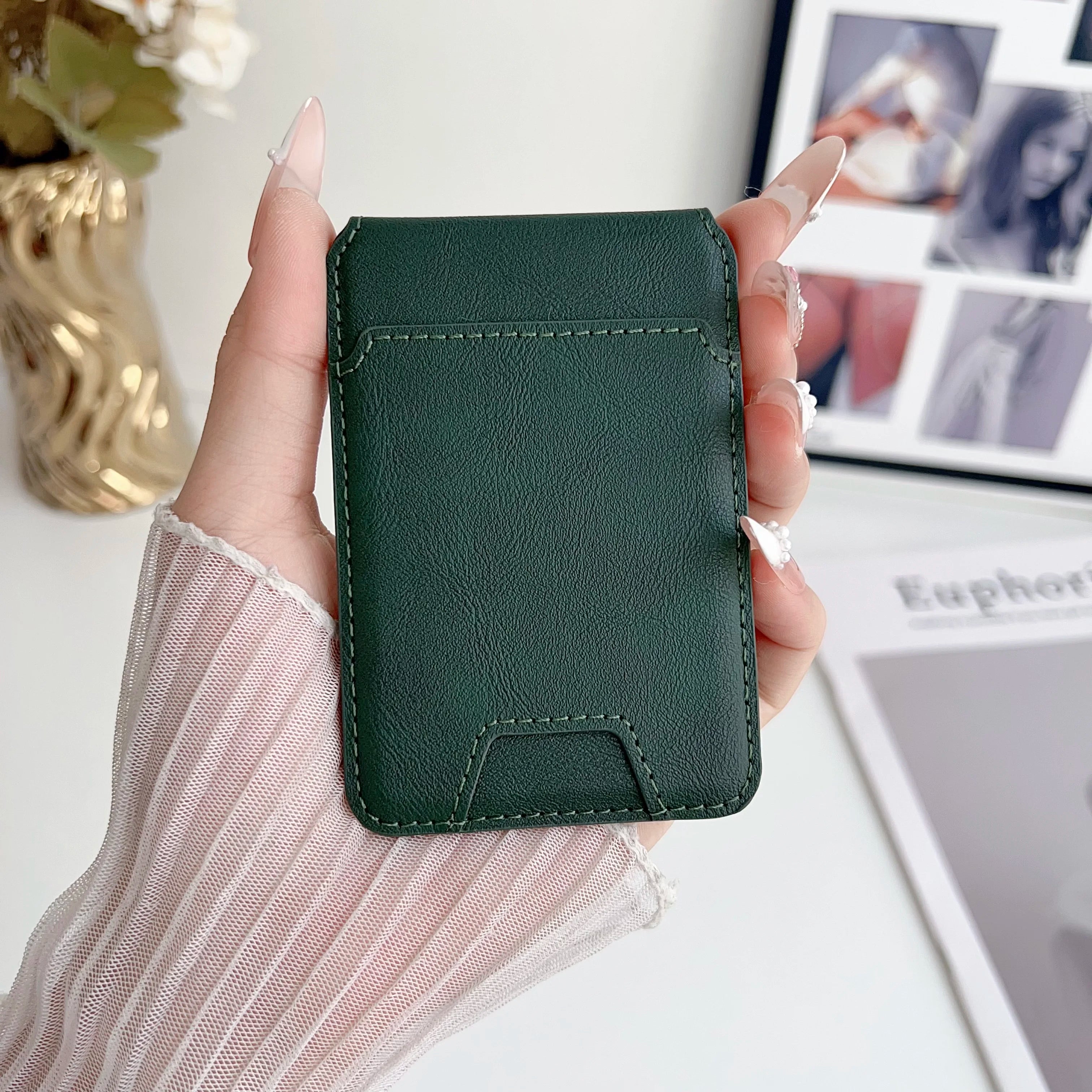 MagSafe PU Leather Wallet with Stand – Card Holder for iPhone 12–17 Pro Max
