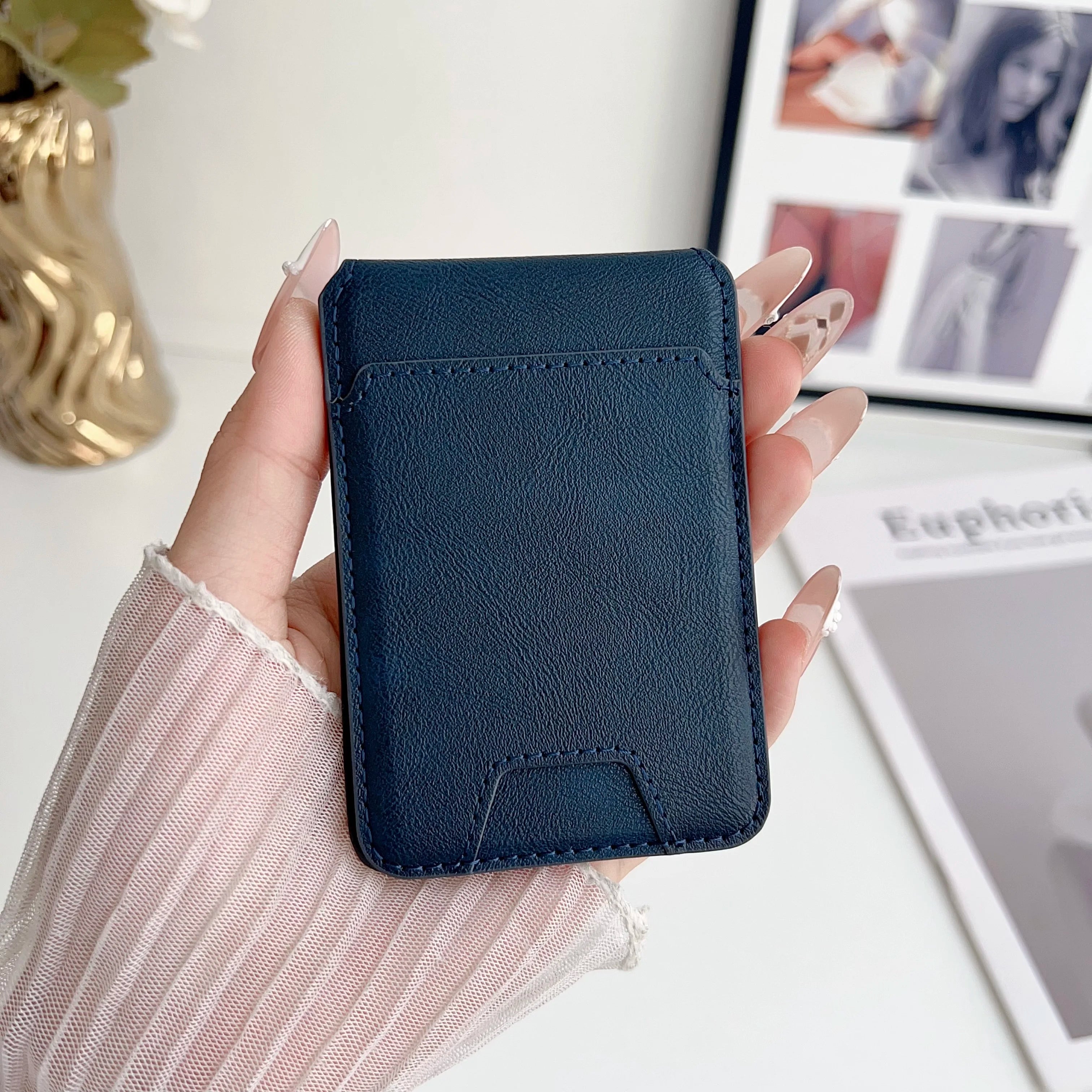 MagSafe PU Leather Wallet with Stand – Card Holder for iPhone 12–17 Pro Max