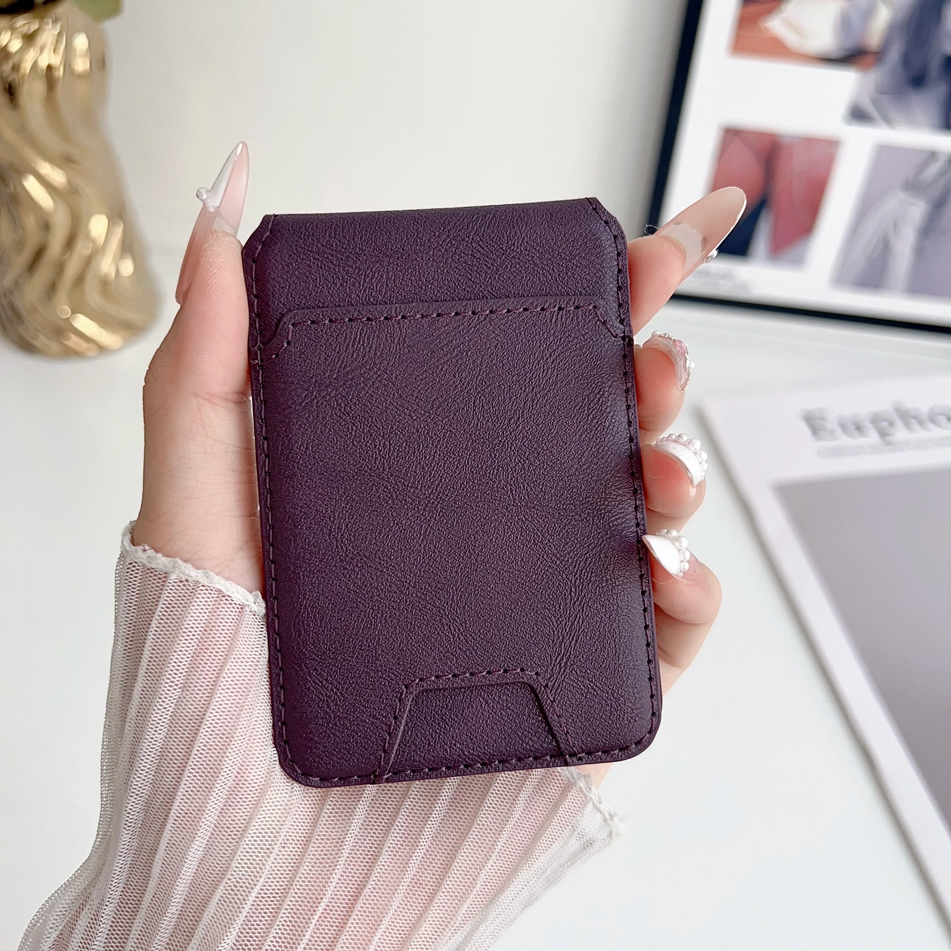 MagSafe PU Leather Wallet with Stand – Card Holder for iPhone 12–17 Pro Max
