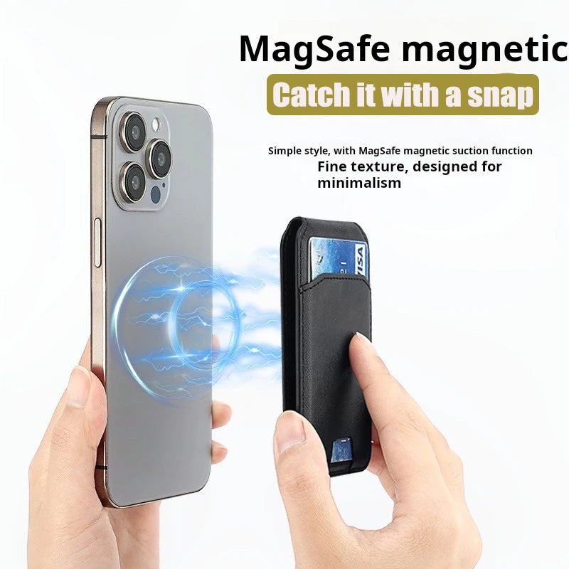 MagSafe PU Leather Wallet with Stand – Card Holder for iPhone 12–17 Pro Max