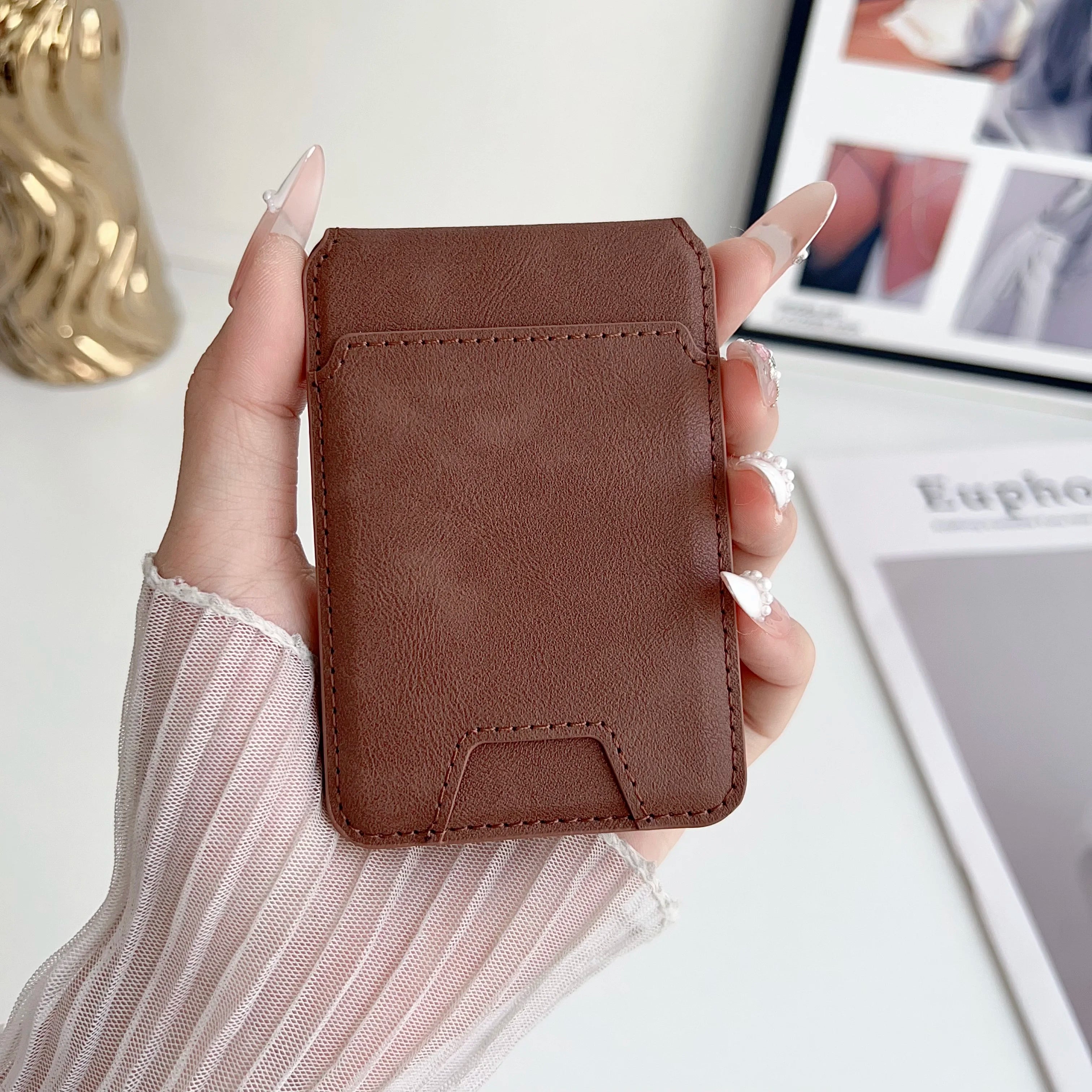 MagSafe PU Leather Wallet with Stand – Card Holder for iPhone 12–17 Pro Max